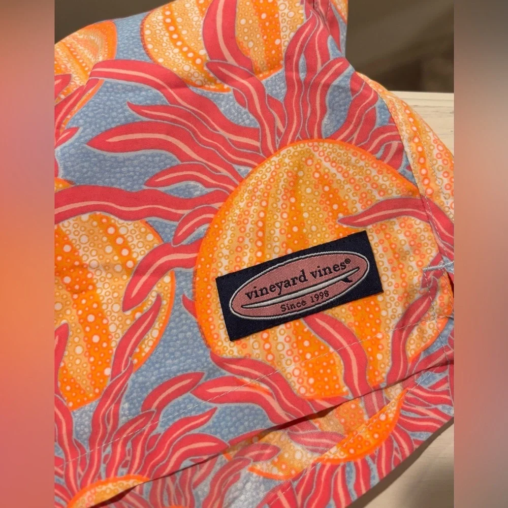 Vineyard Vines Men’s Swim Trunks in Neon Print, Size M